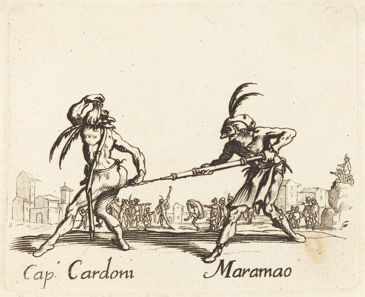 Cap. Cardoni and Maramao by after Jacques Callot