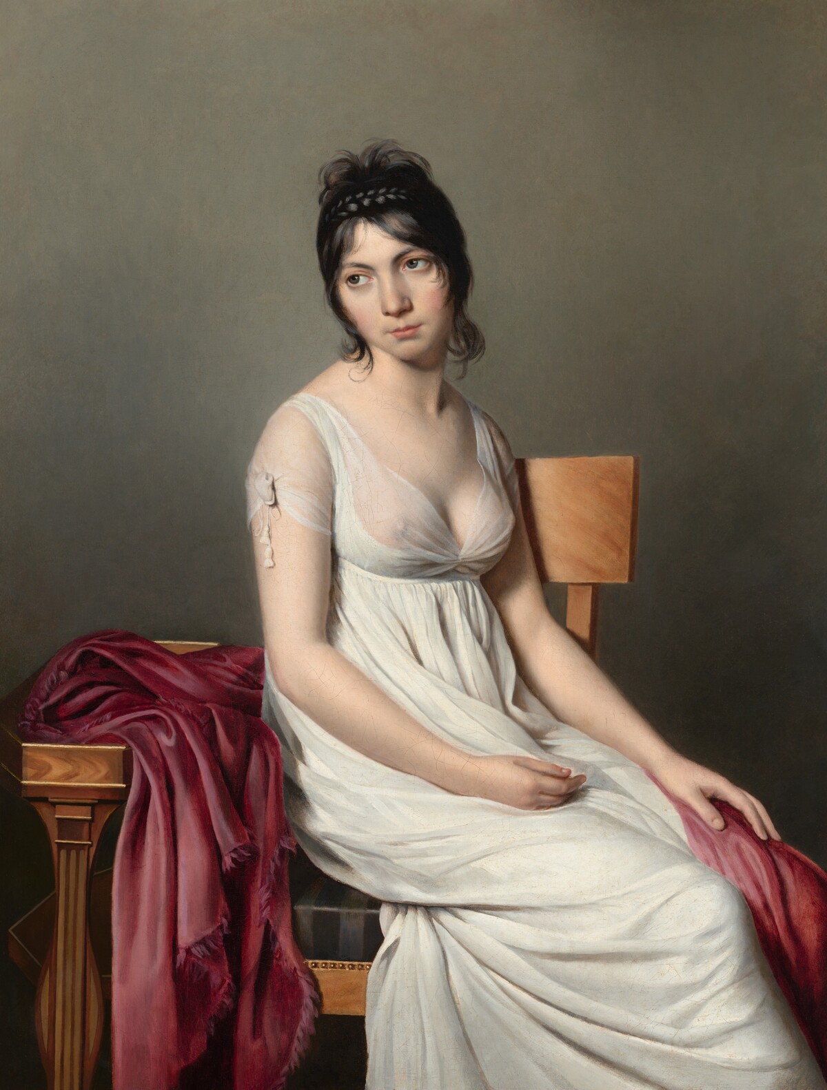 Portrait of a Young Woman in White by Circle of Jacques-Louis David