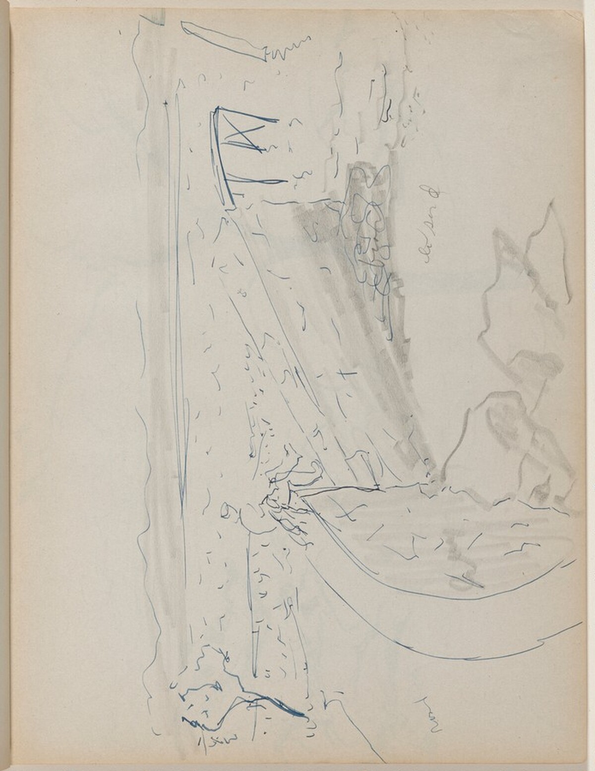 Figure Seated on a Stone Wall by Milton Avery