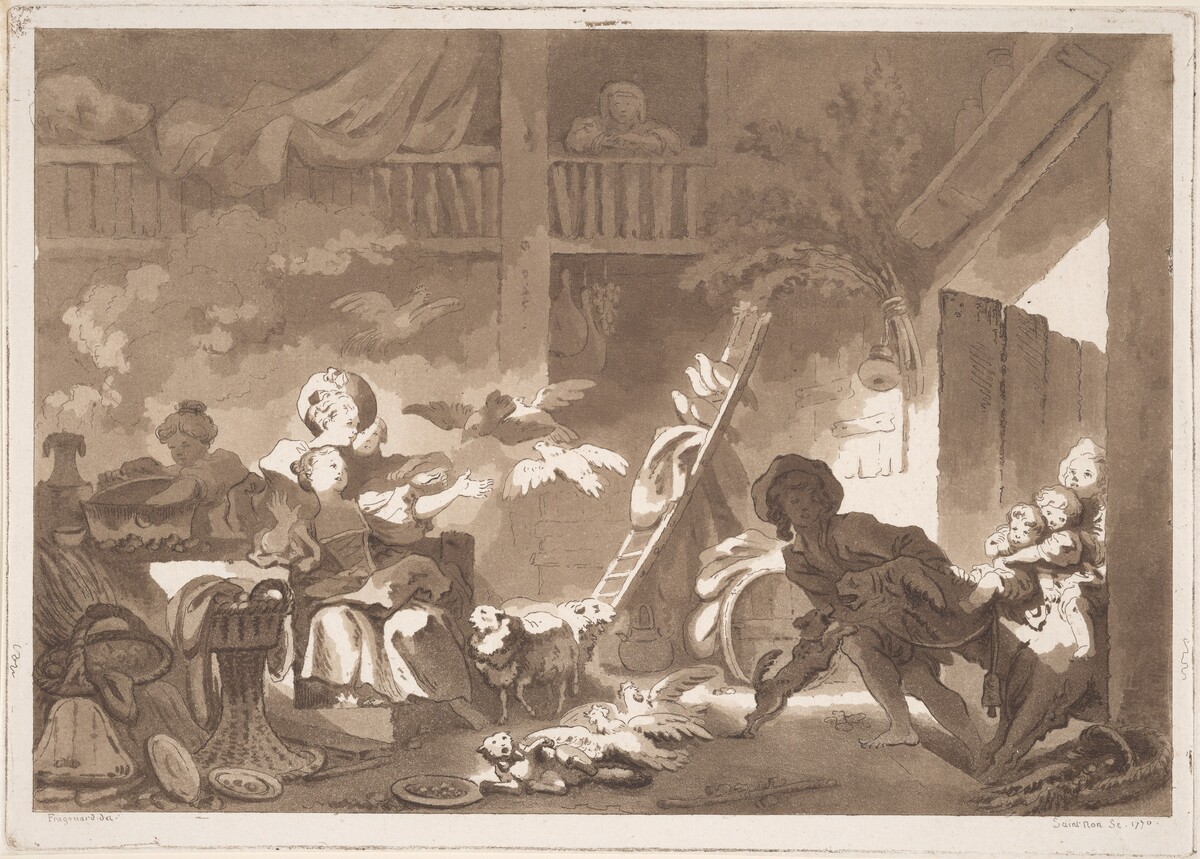 The Stubborn Donkey by Jean-Claude-Richard, Abbé de Saint-Non, after Jean Honoré Fragonard
