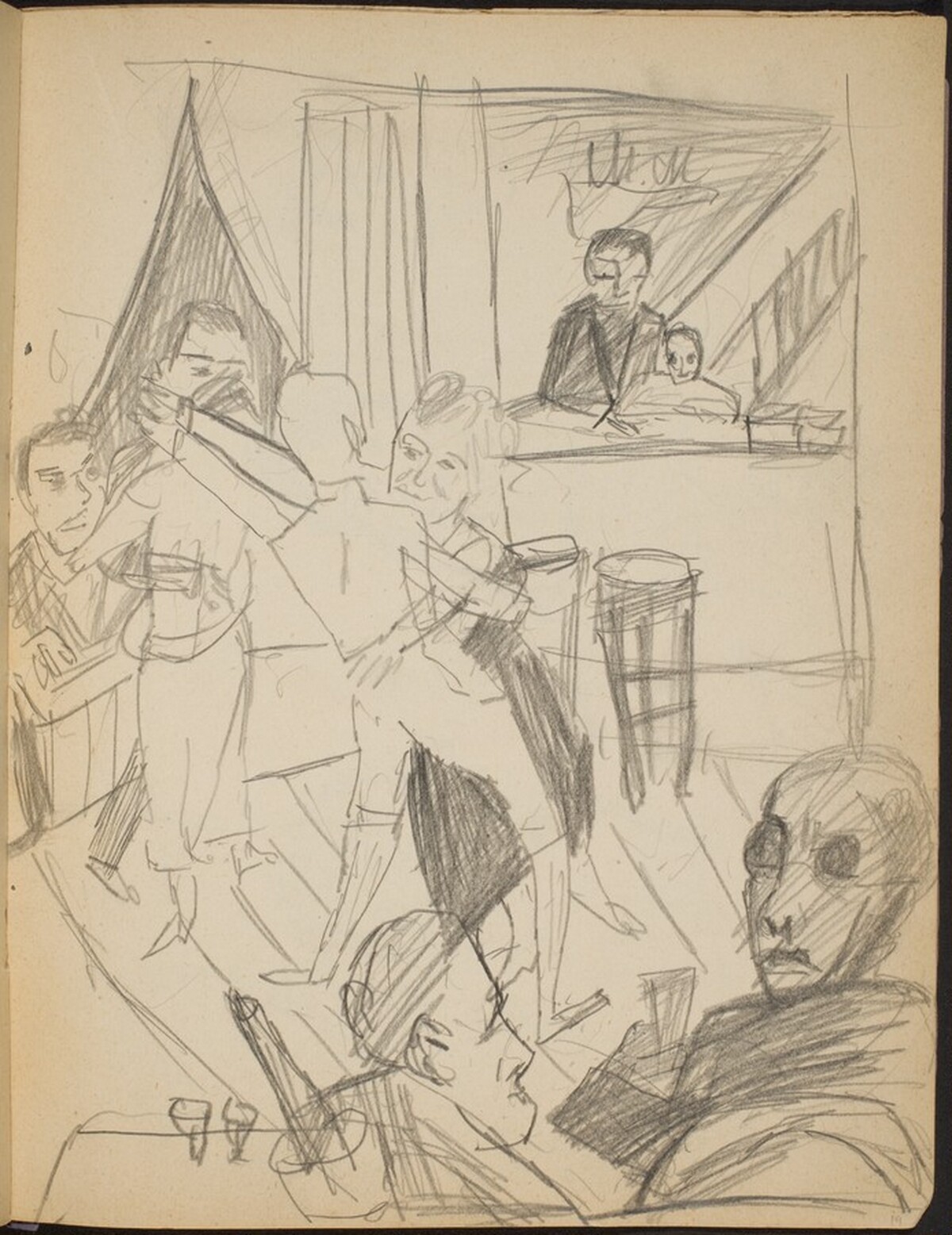 Szene in Tanzbar (Dancing in a Bar) [p. 19] by Max Beckmann