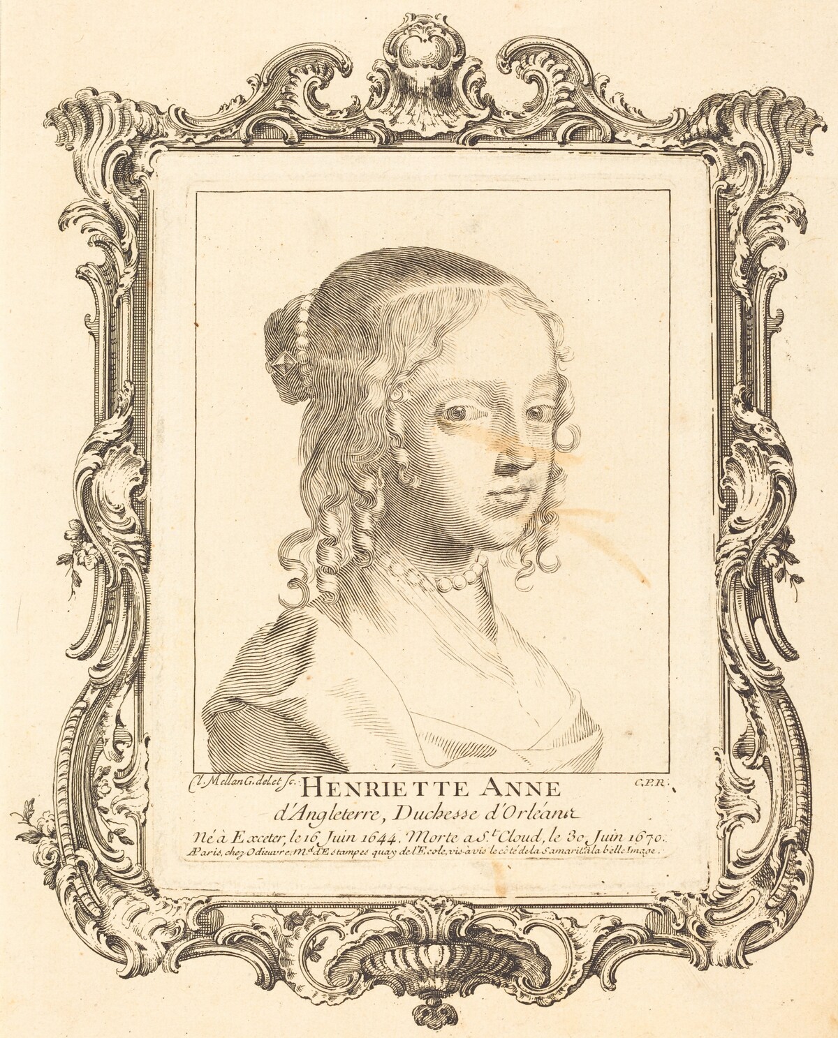 Henriette Anne of England, Duchess of Orléans by Claude Mellan