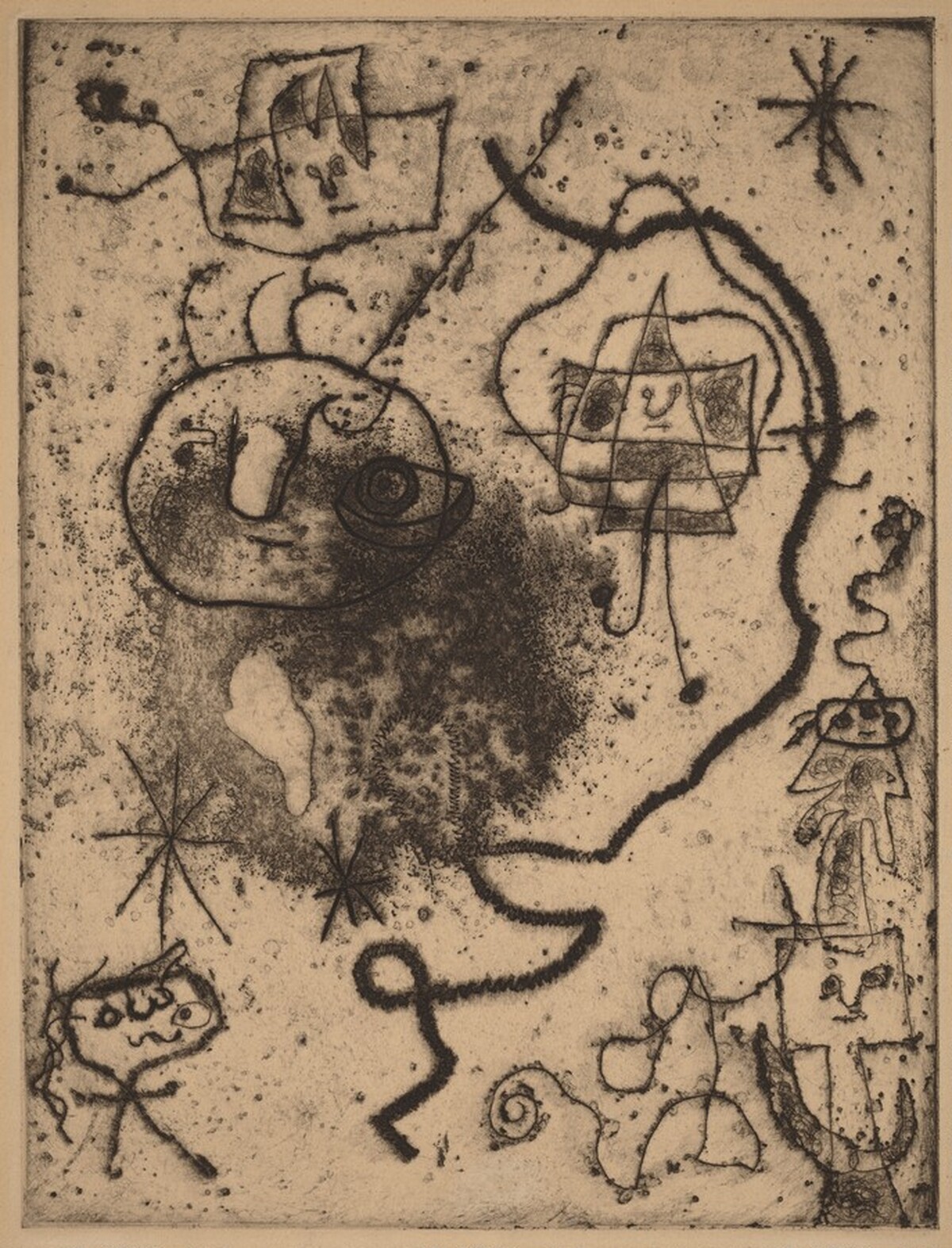 Girl Skipping Rope, Women, and Birds (Petite fille sautant à la corde, femmes, oiseaux) by Joan Miró