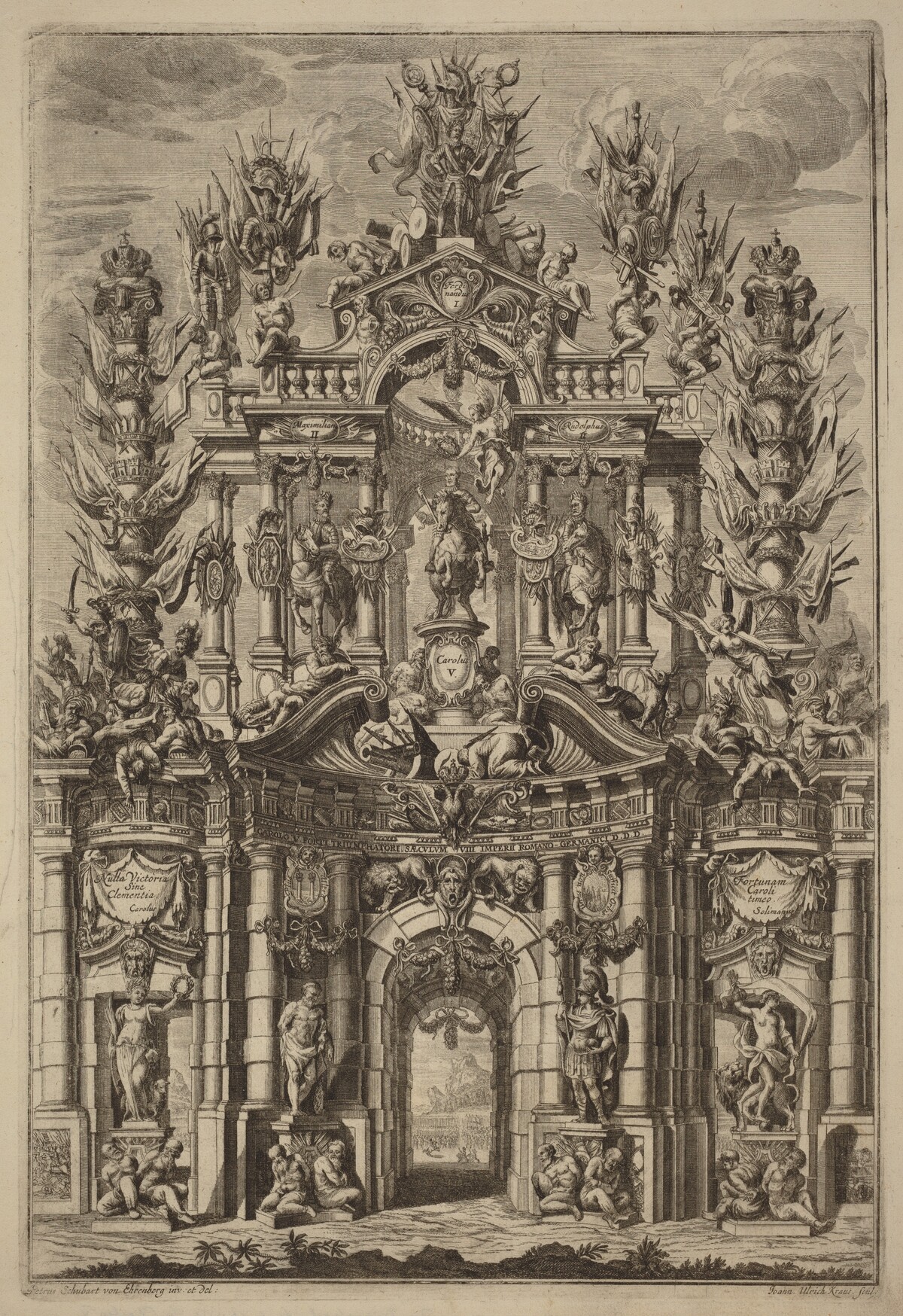 Triumphal Arch for Charles V by Johann Ulrich Kraus, after Peter Schubert von Ehrenberg