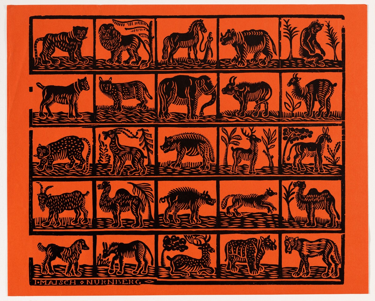 Endpaper with Animals by Johann Maisch