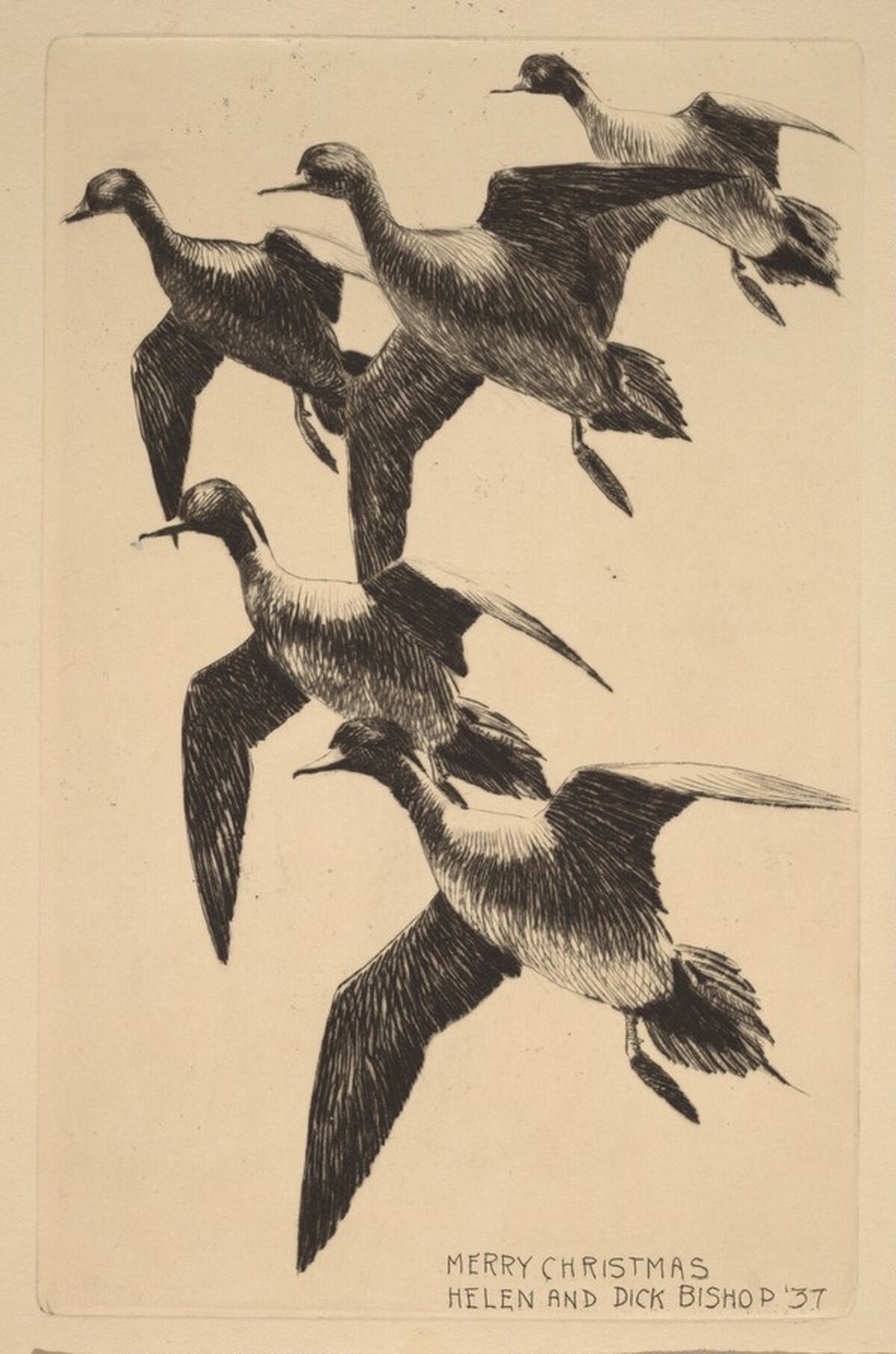 Christmas Card from Helen and Dick Bishop by Richard Evett Bishop