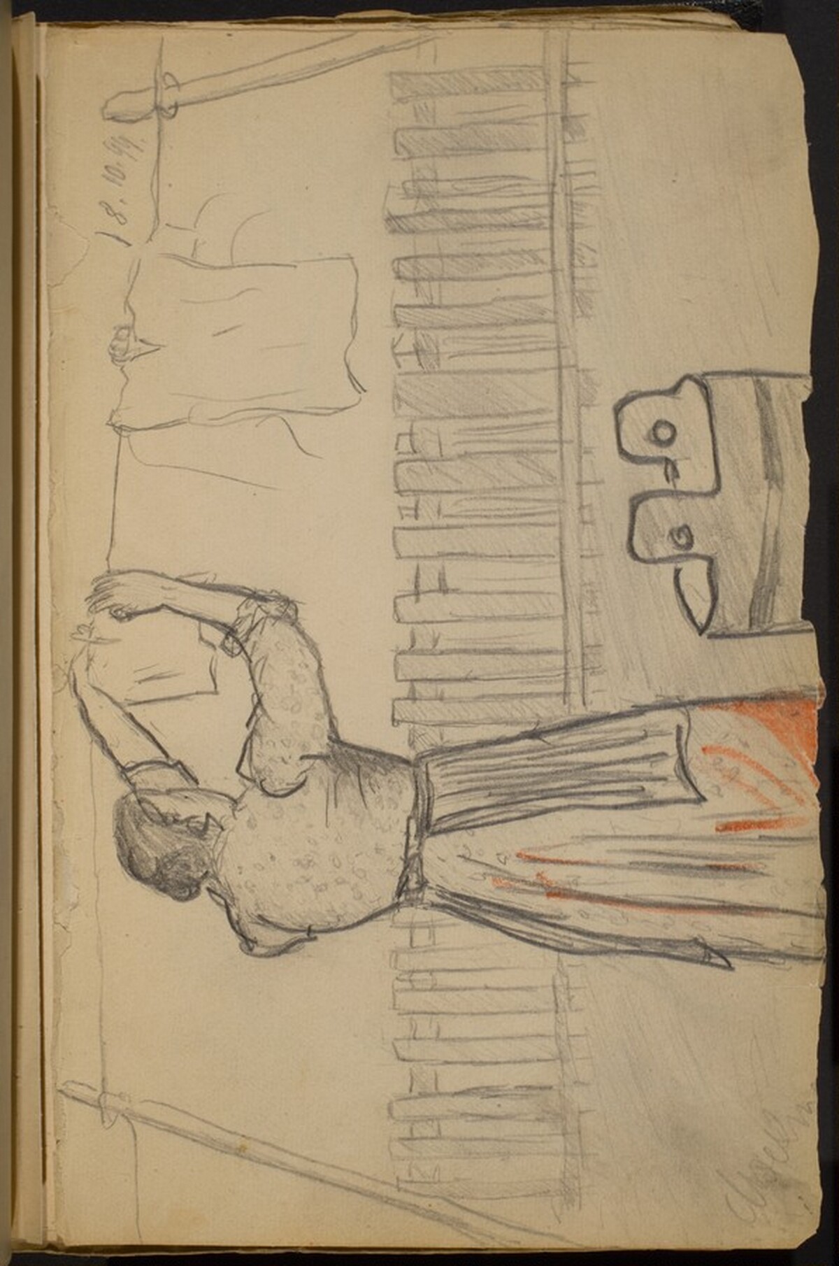 Woman Hanging Clothes on a Line by Max Beckmann