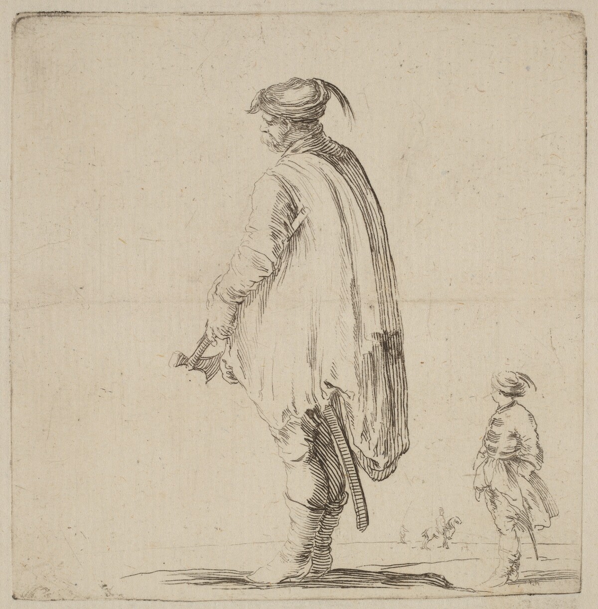 Pole Holding a Hatchet with His Left Hand by Stefano Della Bella