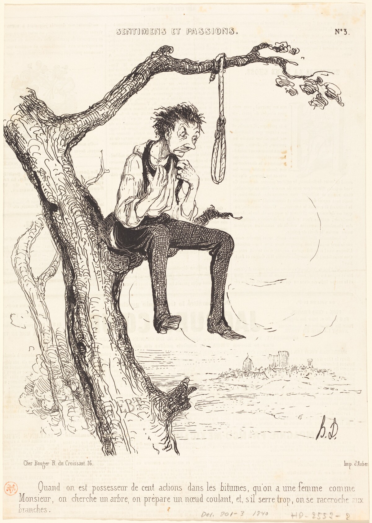 Quand on est possesseur de cent actions... by Honoré Daumier
