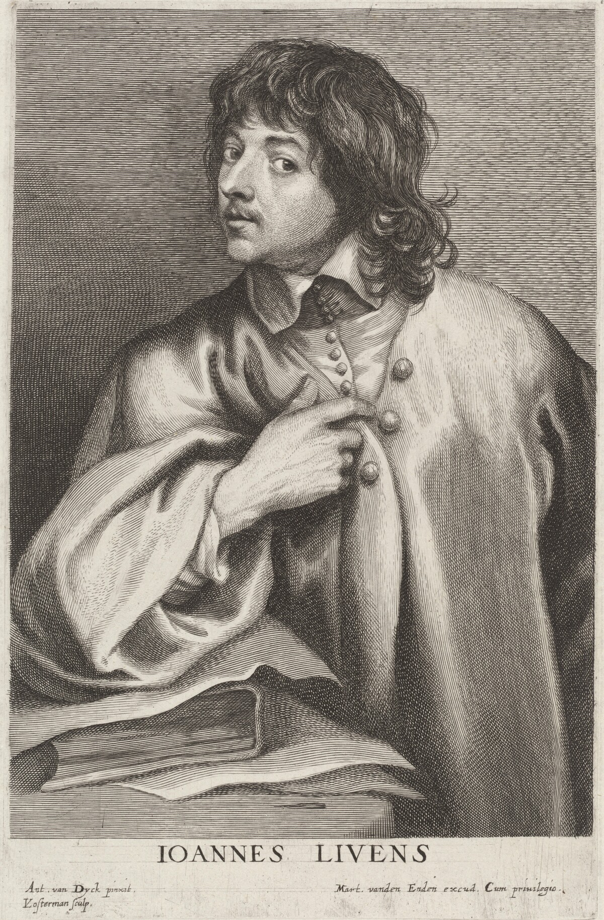 Jan Lievens by Lucas Emil Vorsterman after Sir Anthony van Dyck