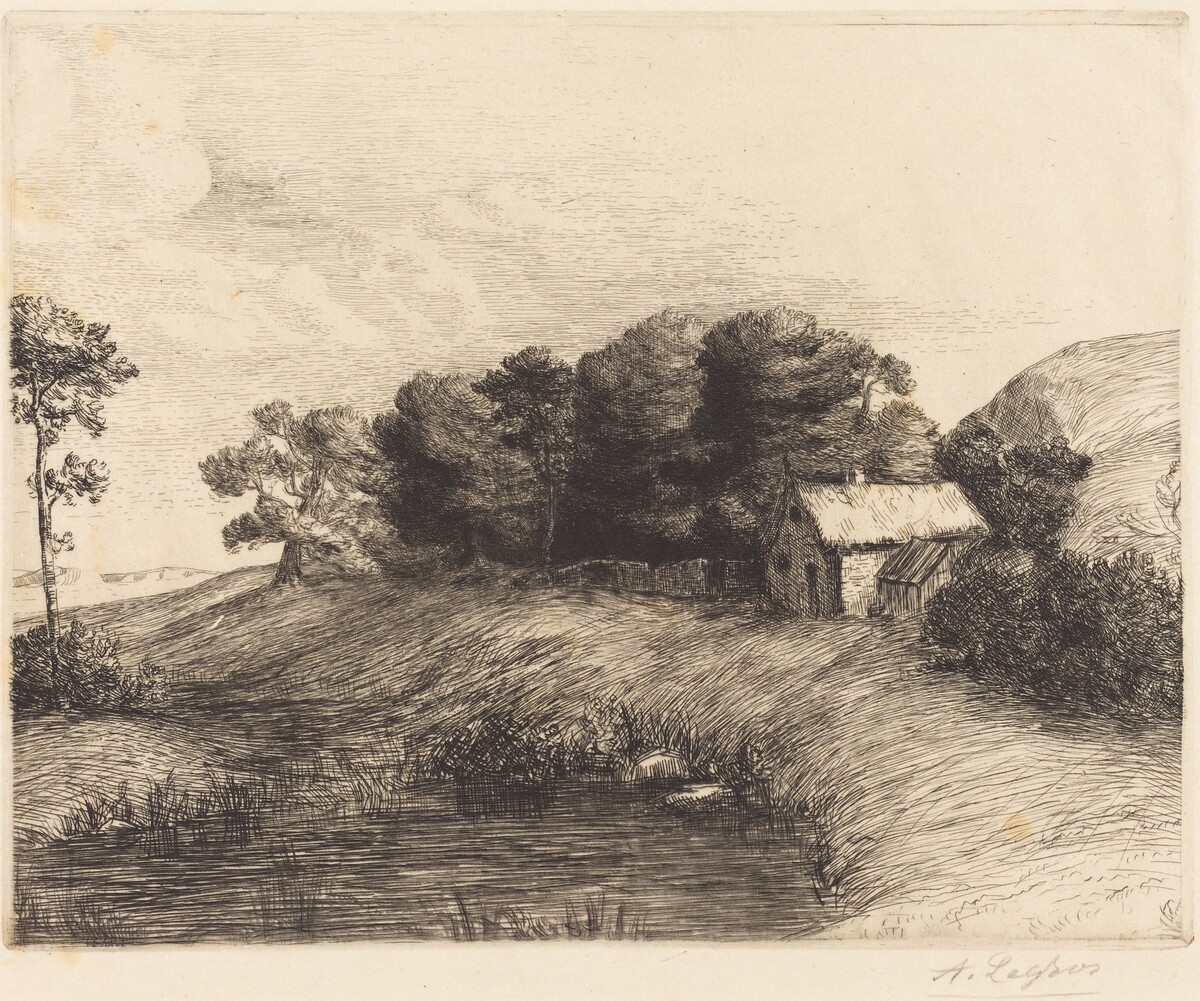 Landscape with Pond (Le paysage a la mare) by Alphonse Legros