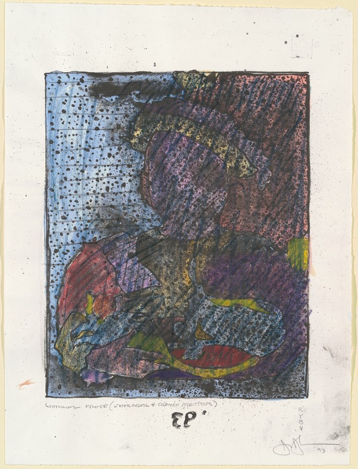 After Holbein [working proof] by Jasper Johns