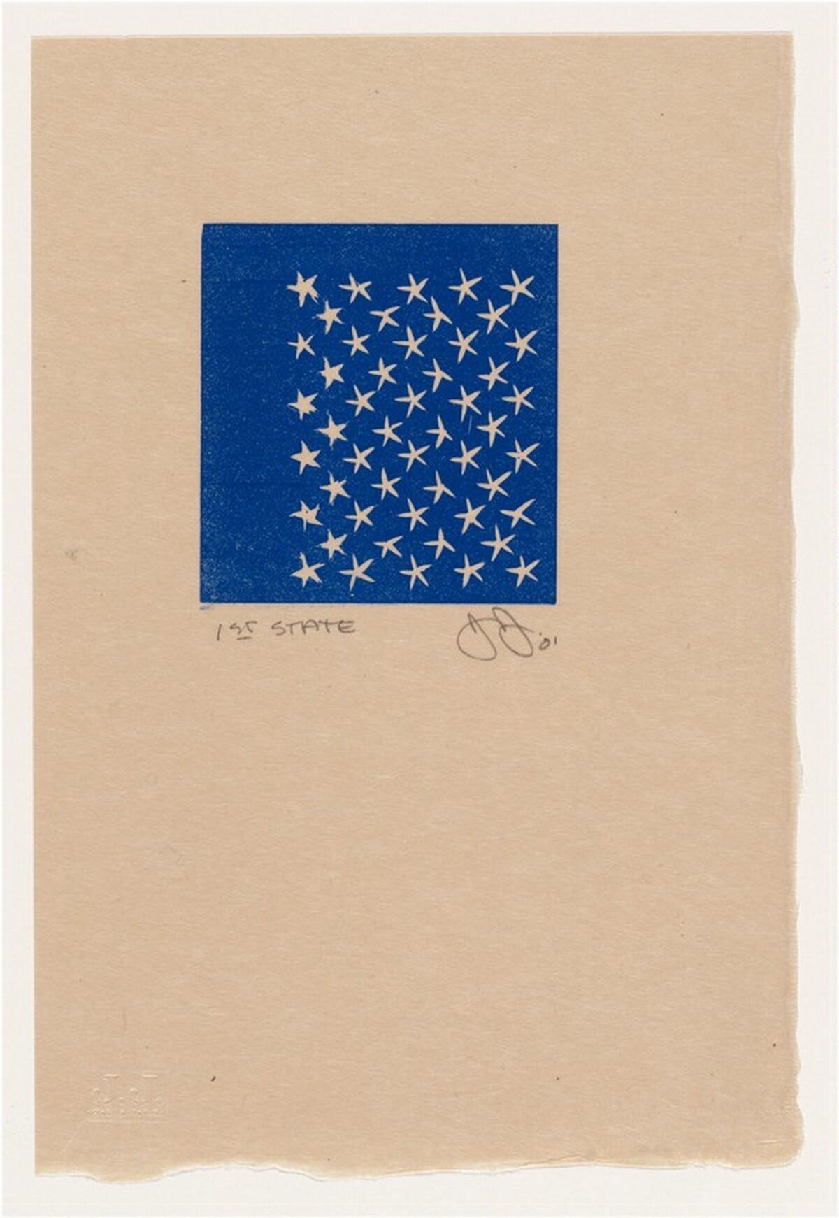 Flag and Vase [state proof of 1st state] by Jasper Johns