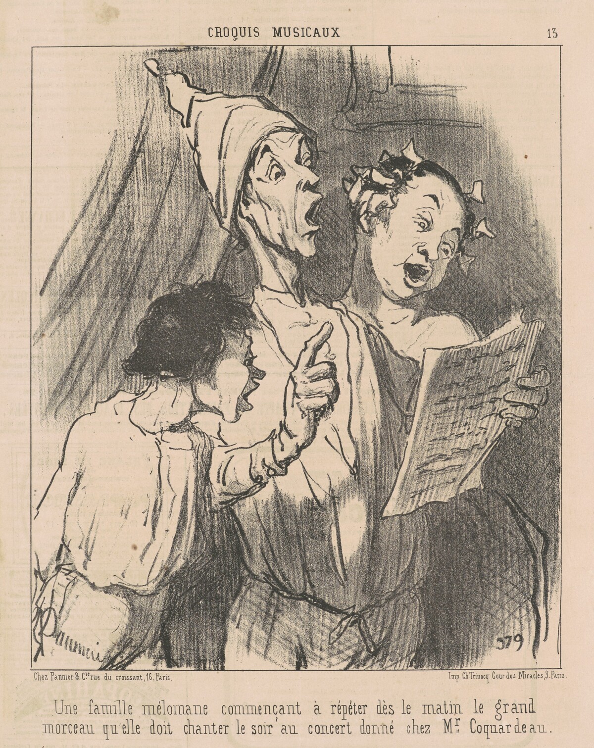 Une famille mélomane ... by Honoré Daumier