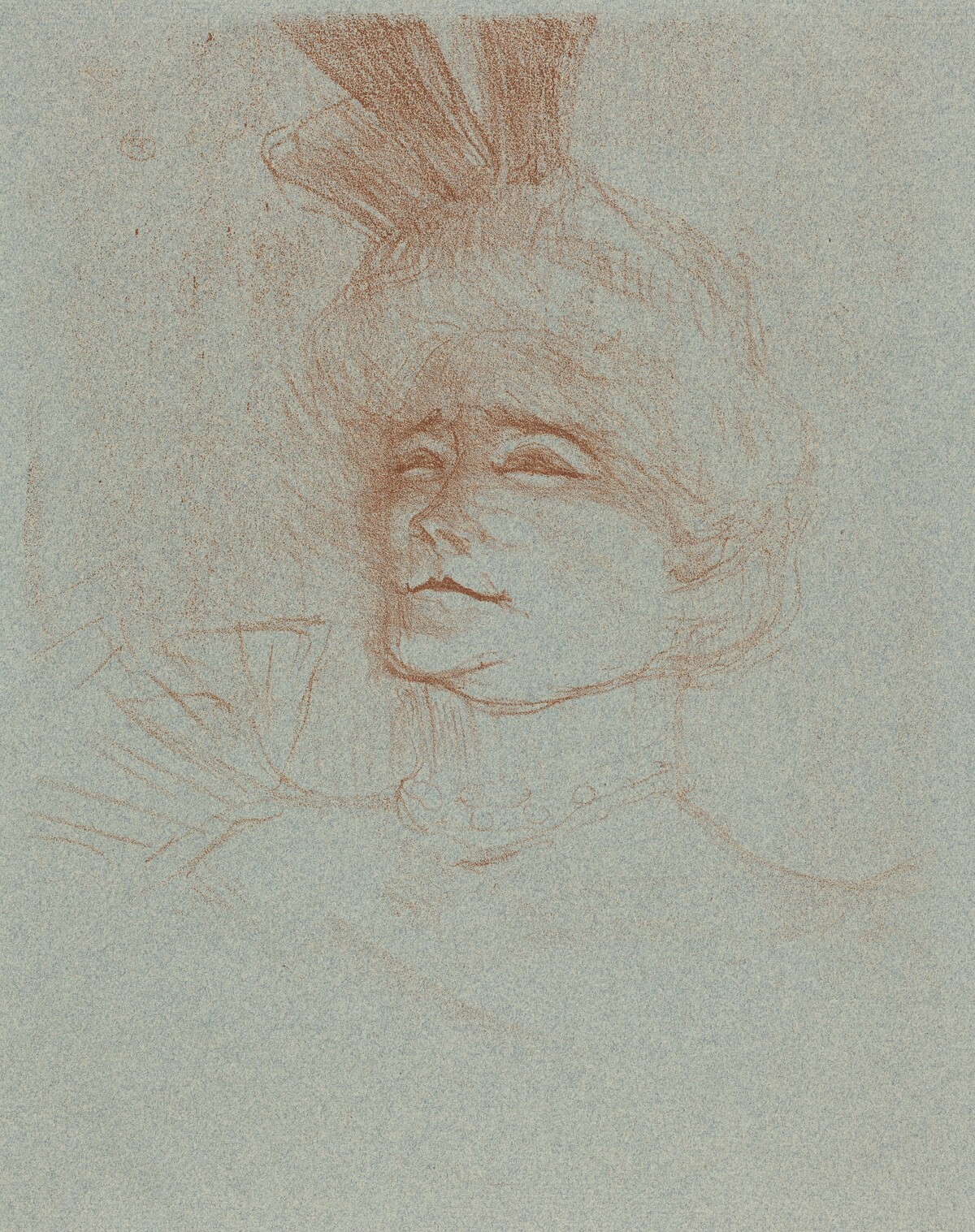 Bust of Mlle. Marcelle Lender, Turned Three Quarters (Mlle. Marcelle Lender en buste, de trois quartes) by Henri de Toulouse-Lautrec