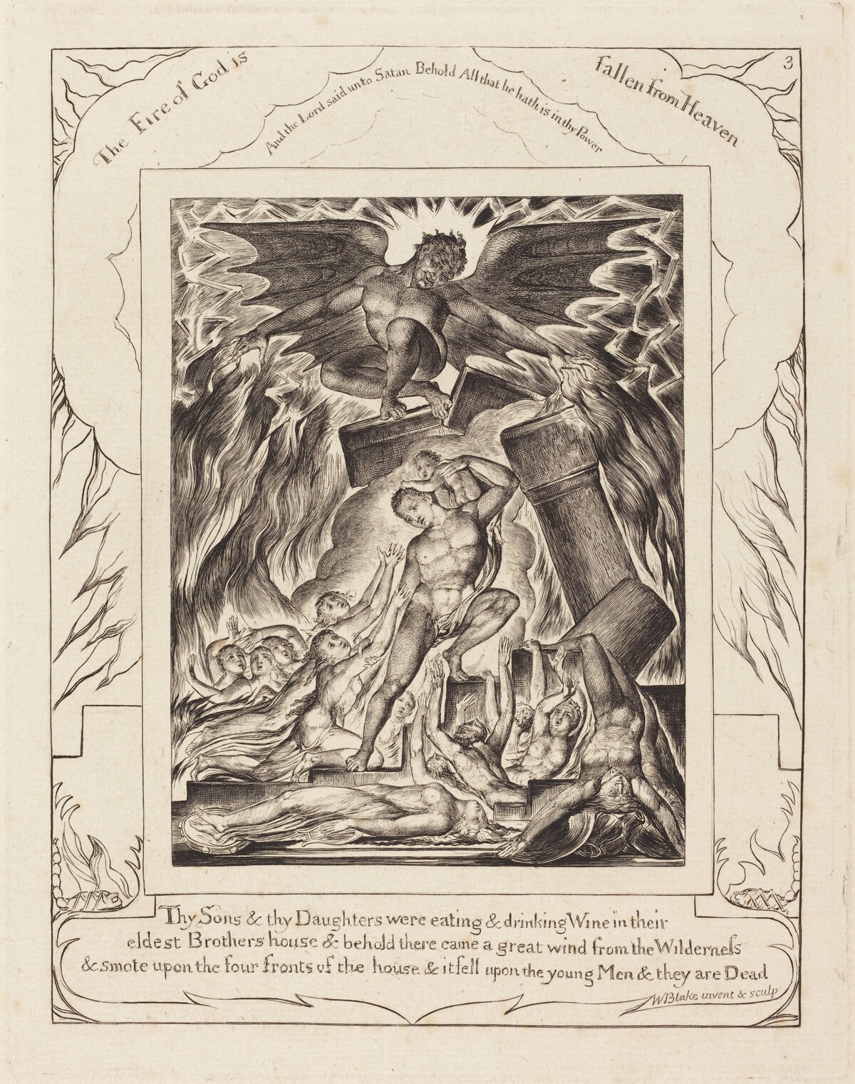 The Destruction of Job's Sons by William Blake