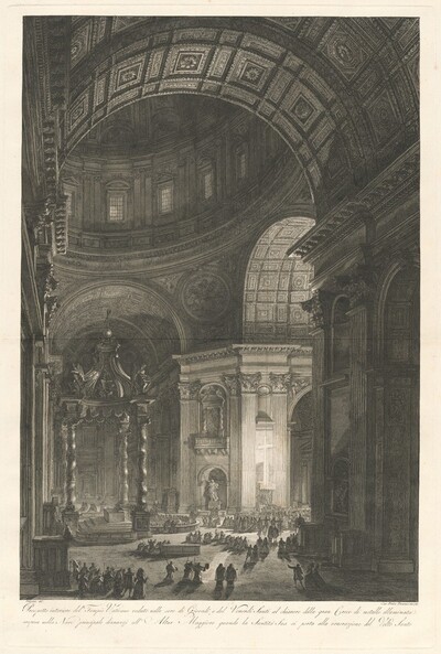 Interior of St. Peter’s, with the Illumination of the Cross of St. Peter