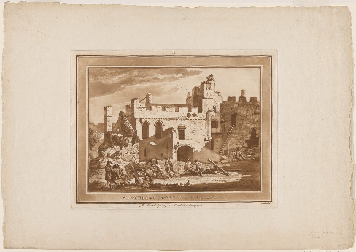 Manerbawr Castle from the Inward Court by Paul Sandby