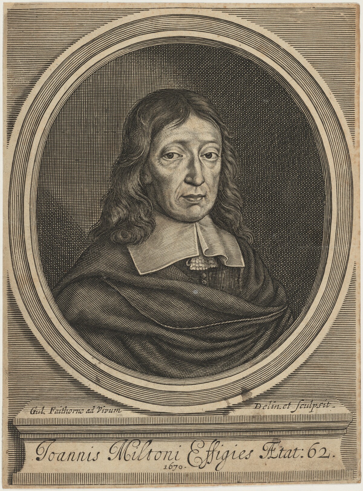 John Milton by William Faithorne