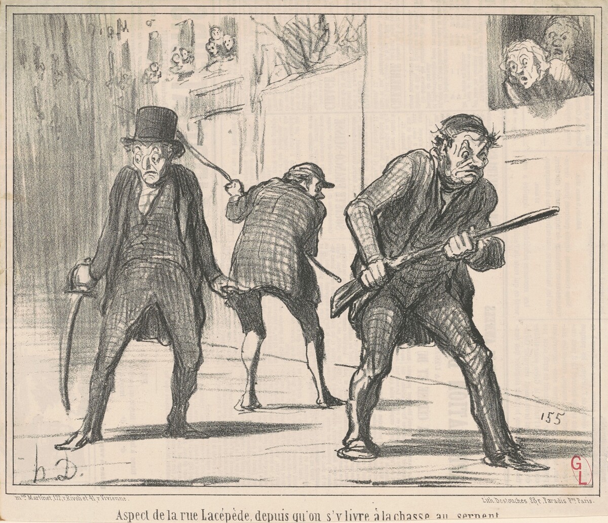 Aspect de la rue Lacépède ... by Honoré Daumier