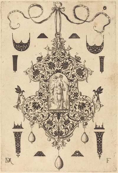 Large Pendant, Temperance Standing at Centre