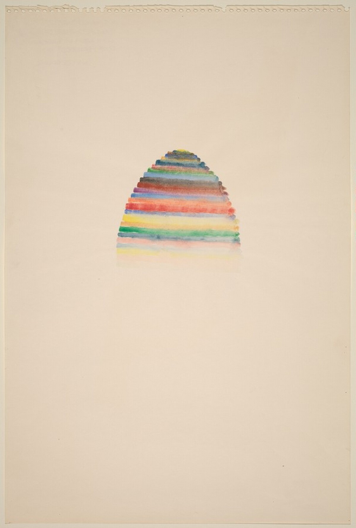 Stacked Color Drawing with Arch of Egg Shaped Form Painted by Richard Tuttle