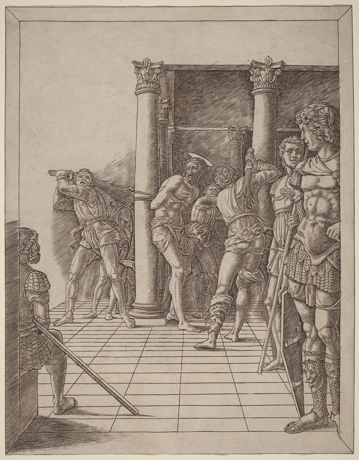 Flagellation of Christ, with the Pavement by Workshop of Andrea Mantegna