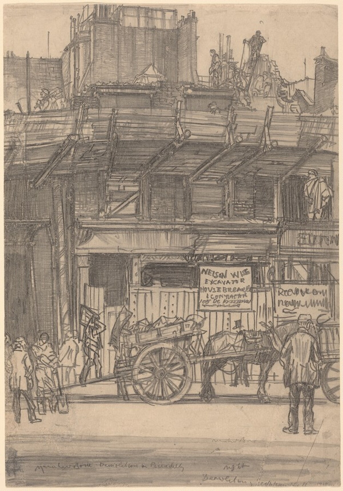 Demolition of the Old Egyptian Hall by Sir Muirhead Bone