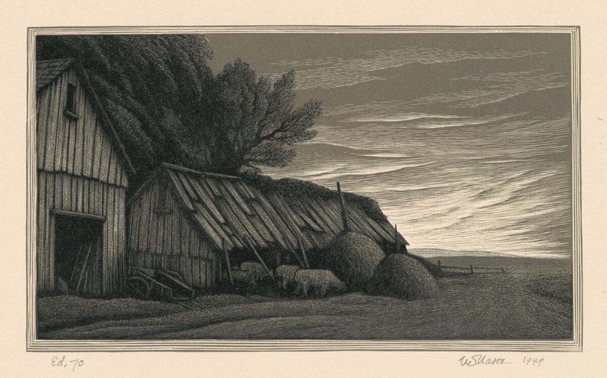 Farmyard, Evening by Thomas W. Nason
