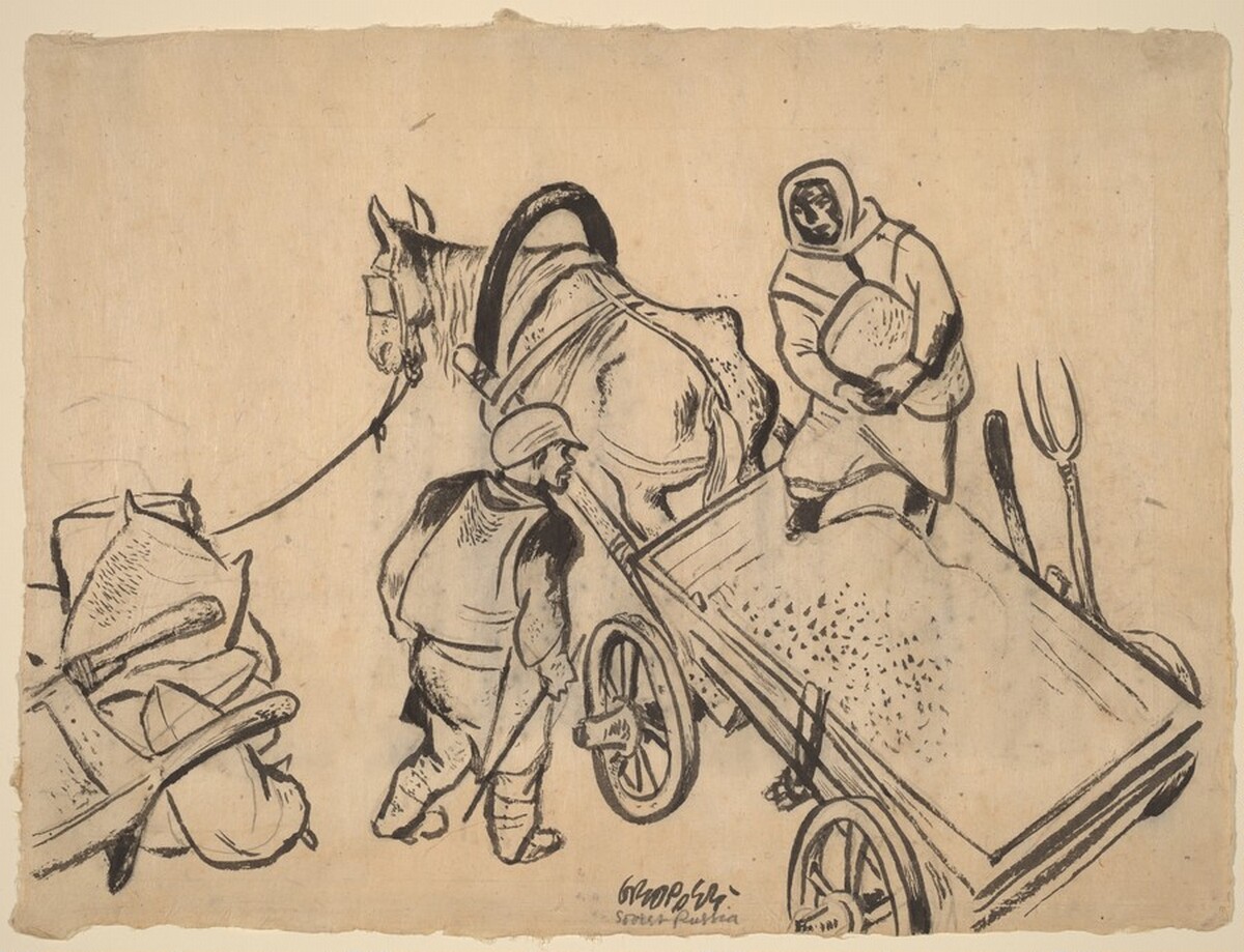 Wheat Cart, Russia by William Gropper
