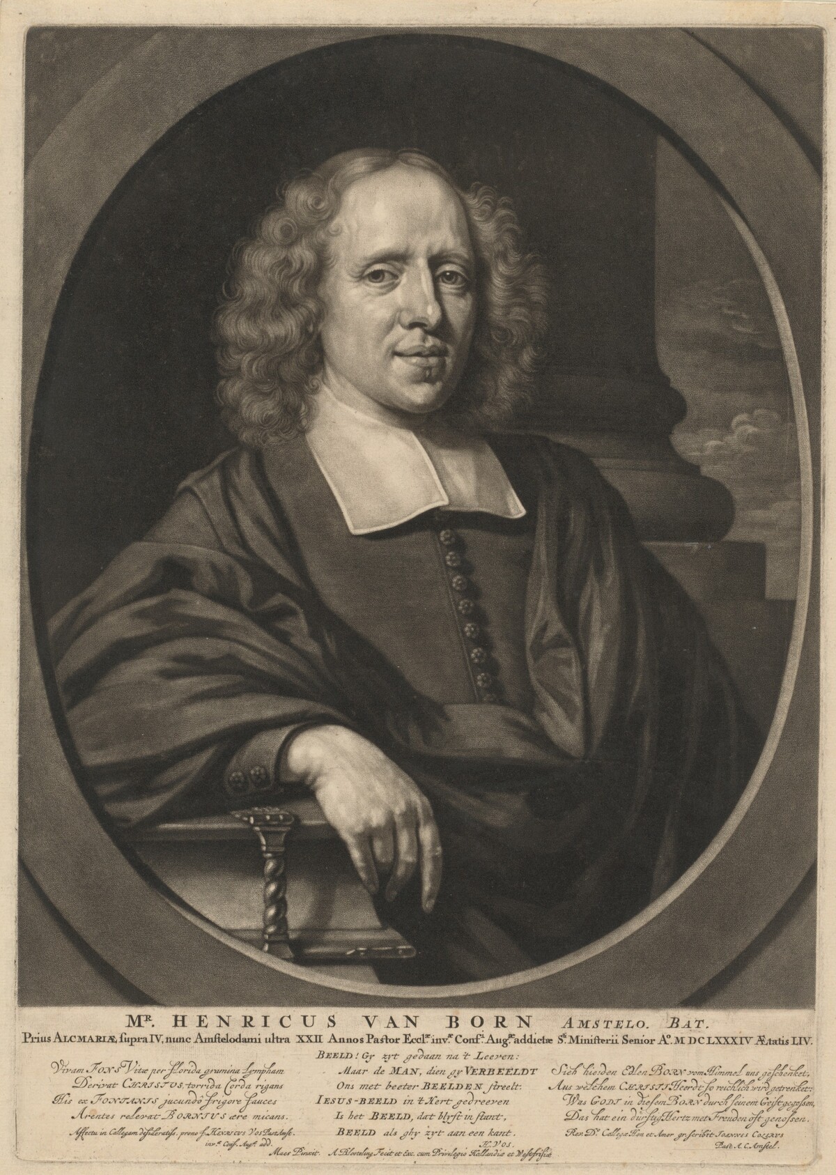 Mr. Henricus van Born by Abraham Blooteling, after Nicolaes Maes