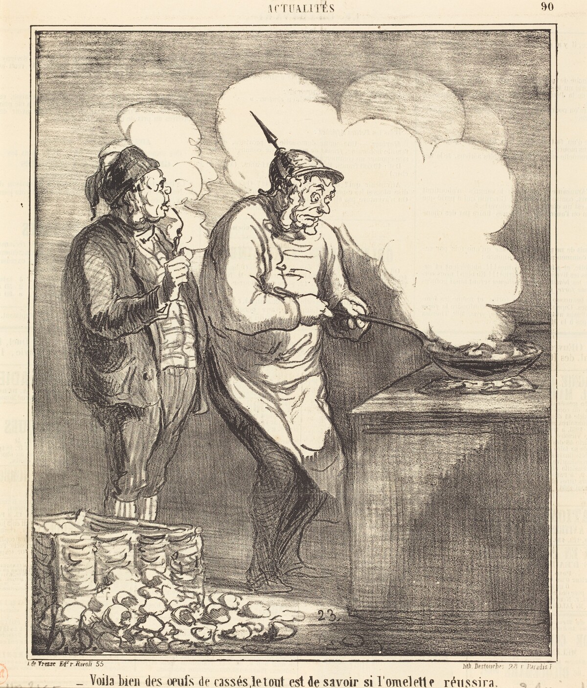 Voila bien des oeufs de cassés... by Honoré Daumier