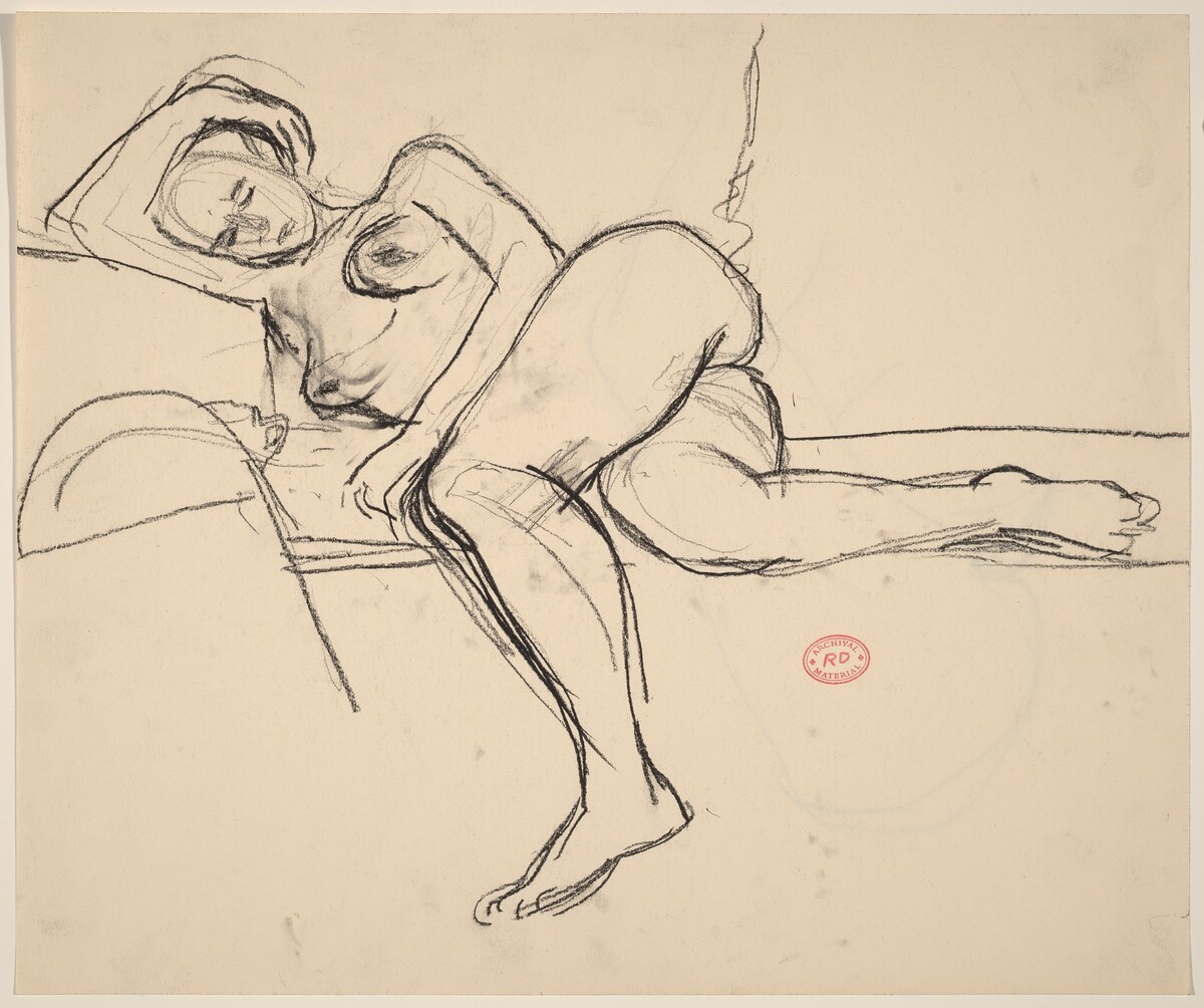 Untitled [female nude resting] [recto] by Richard Diebenkorn