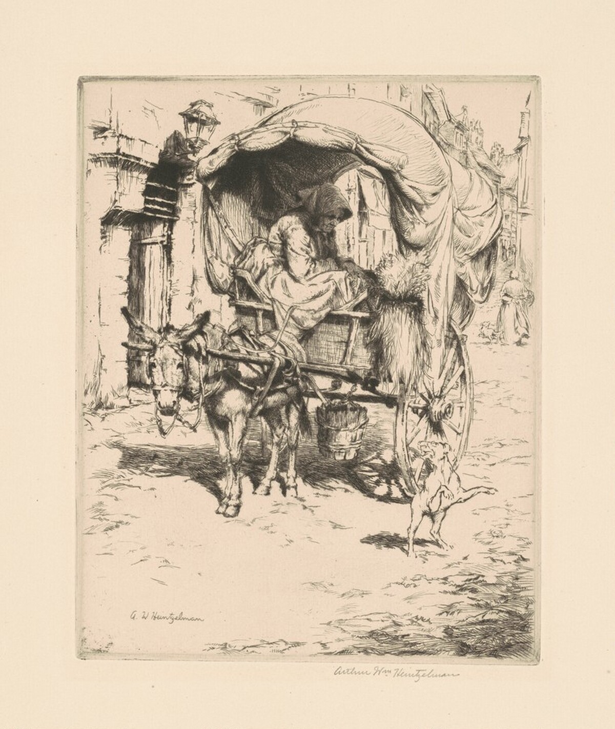 A Donkey Cart in Montmarte by Arthur W. Heintzelman