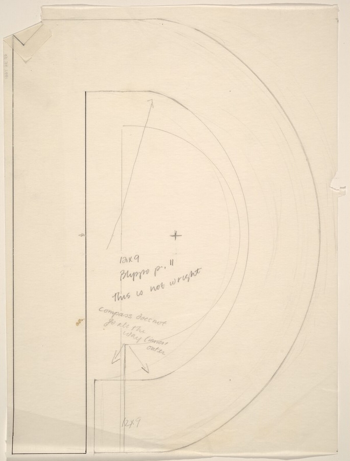 Sketch for "Building - Blocks for a Doorway" (D) by Vito Acconci