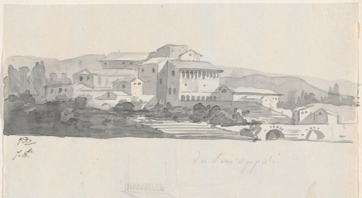 Roman Buildings on a Hill by Jacques-Louis David
