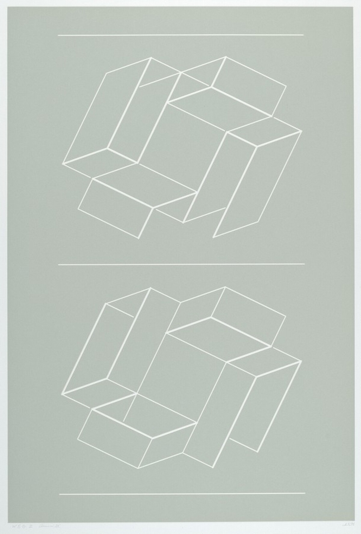 WEG II from White Embossings on Gray by Josef Albers