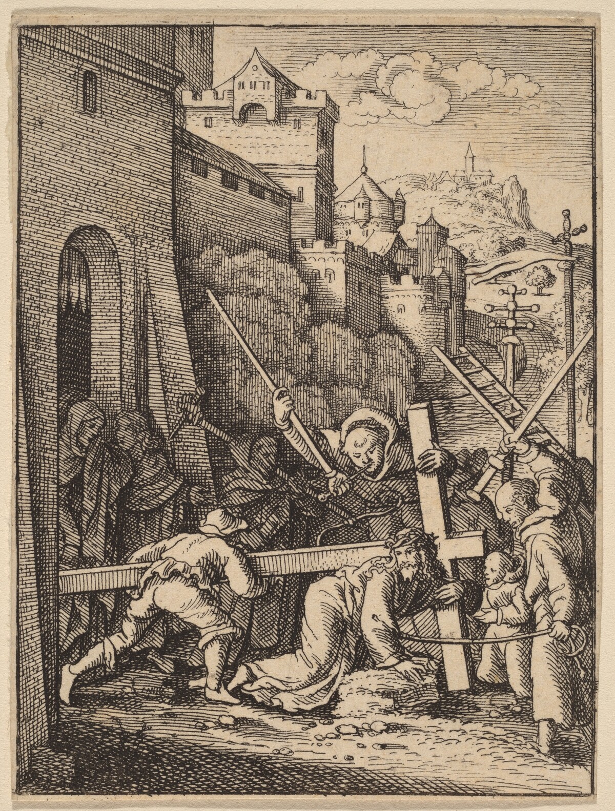 Carrying the Cross by Wenceslaus Hollar, after a follower of Hans Holbein the Younger