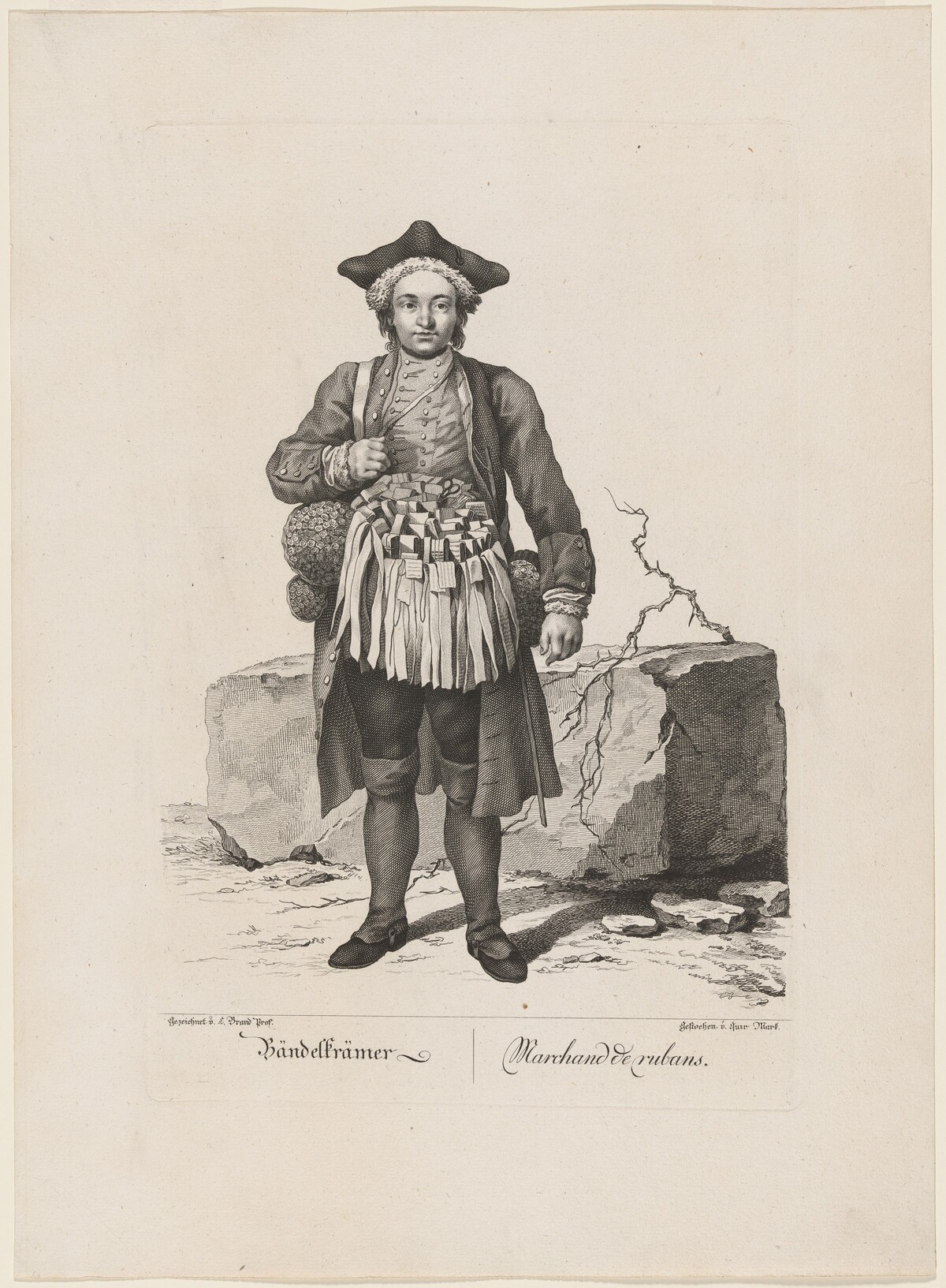 Bändelkrämer (Ribbon Seller) by Quirin Mark after Johann Christian Brand