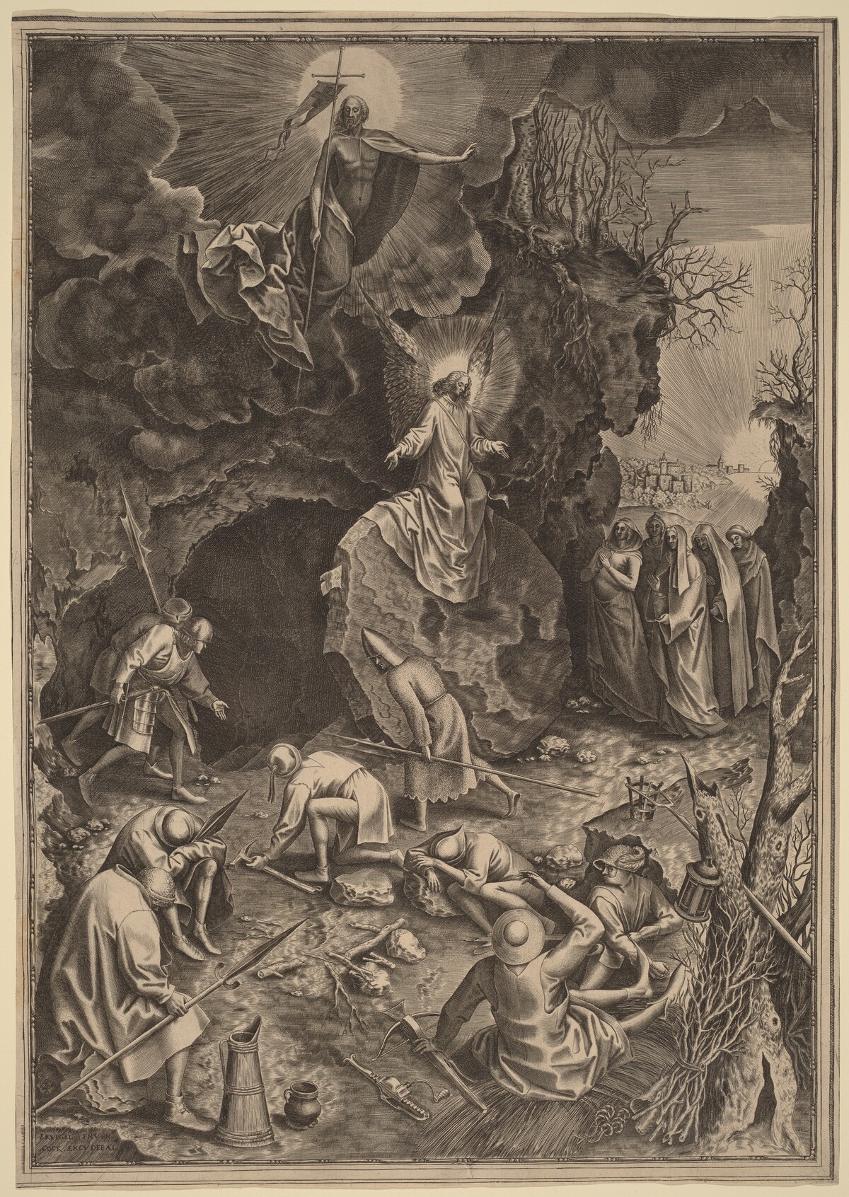 The Resurrection by Philip Galle after Pieter Bruegel the Elder