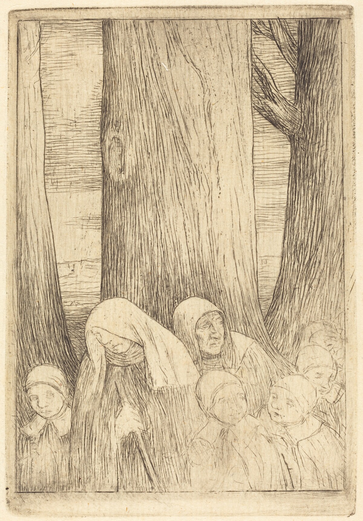 Orphans (Les orphelins (?)) by Alphonse Legros