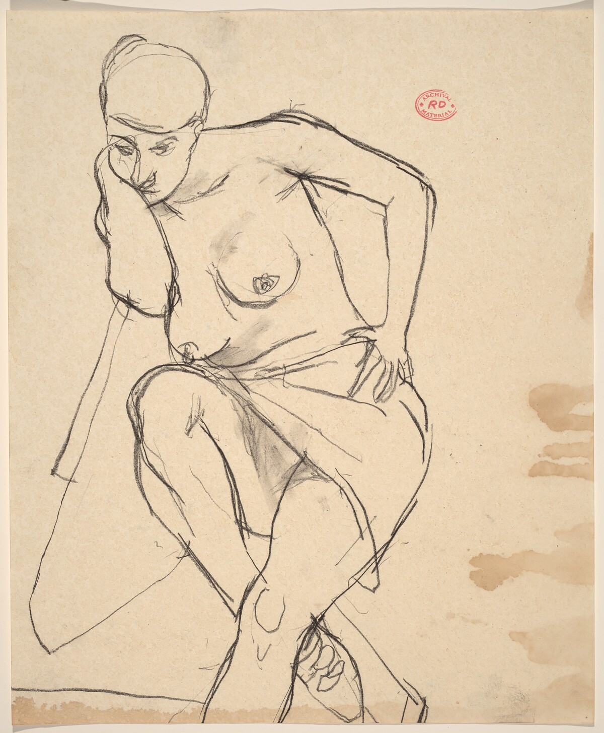 Untitled [seated nude covered across her thighs] by Richard Diebenkorn