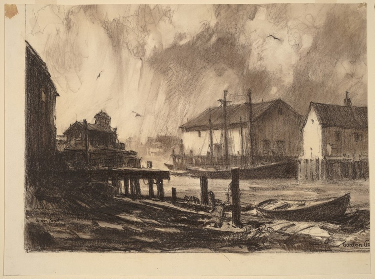 Fishing Wharfs by Gordon Grant