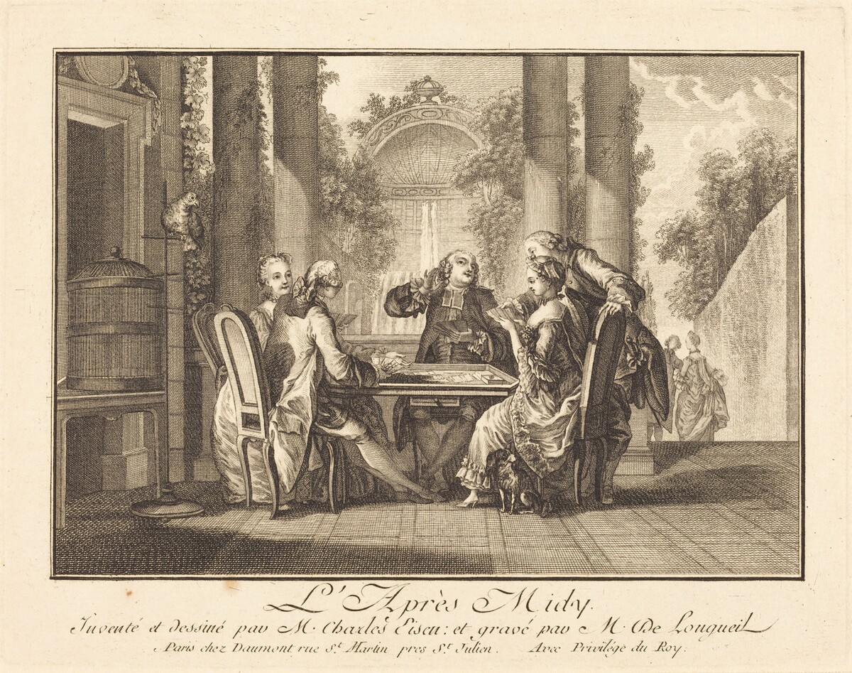 L'apres-midi by Joseph de Longueil after Charles Eisen