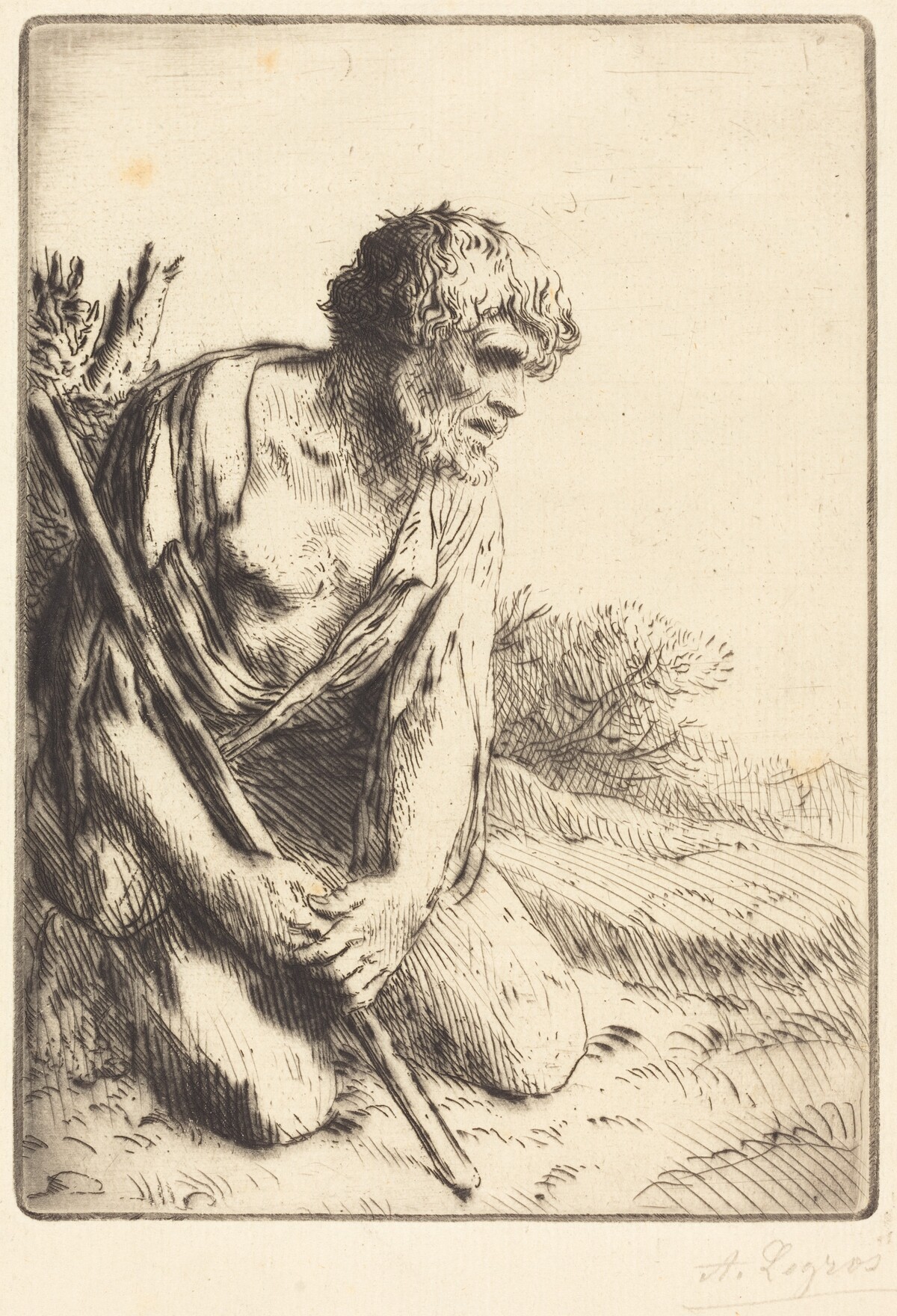 The Prodigal Son, 3rd plate (L'enfant prodigue) by Alphonse Legros