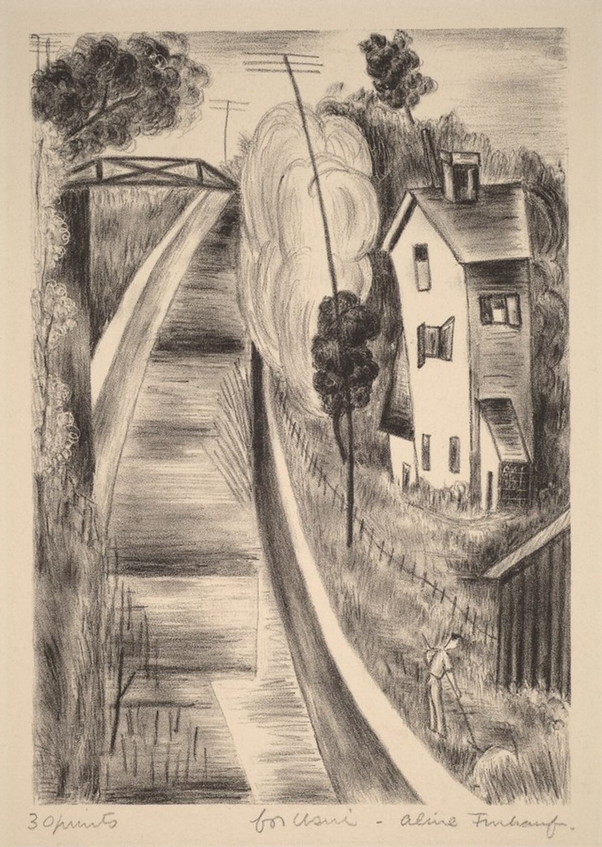 Untitled (Landscape with Trestle Bridge) by Aline Fruhauf