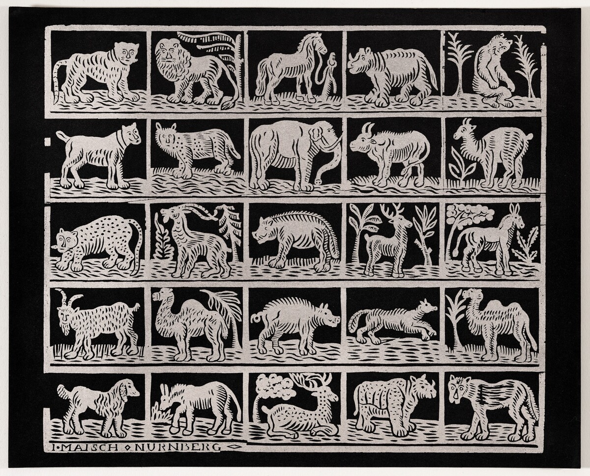 Endpaper with Animals by Johann Maisch