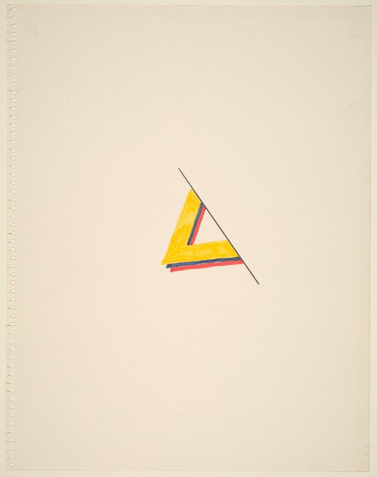 Blue, Yellow, and Red Fused under Diagonal by Richard Tuttle