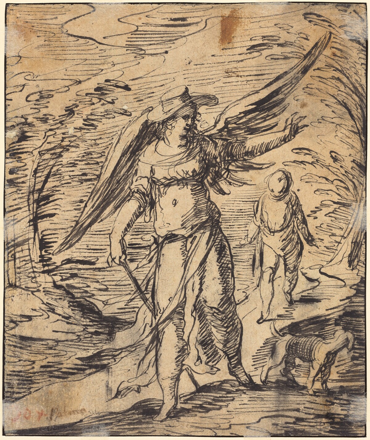 Tobias and the Angel [verso] by Hermann Weyer