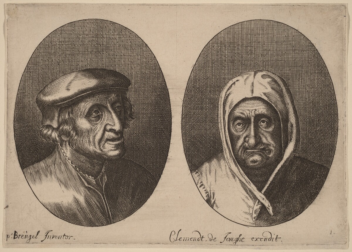 Heads of a Peasant Man and Woman by Adriaen Brouwer after Pieter Bruegel the Elder